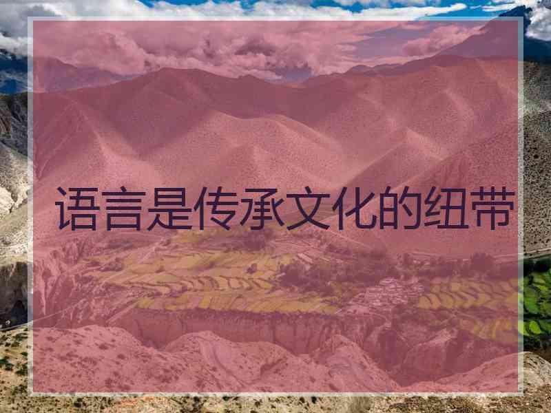 语言是传承文化的纽带
