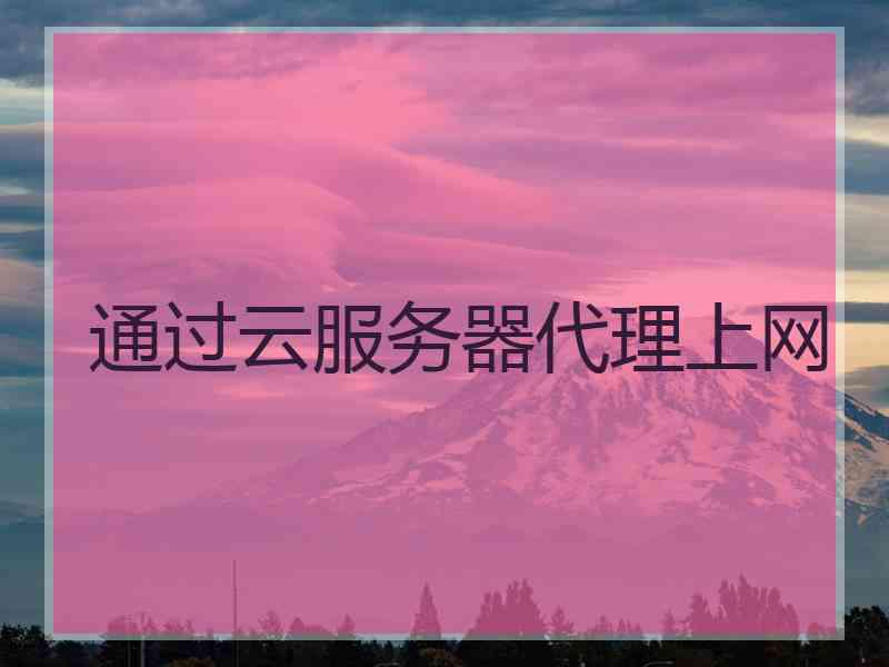 通过云服务器代理上网