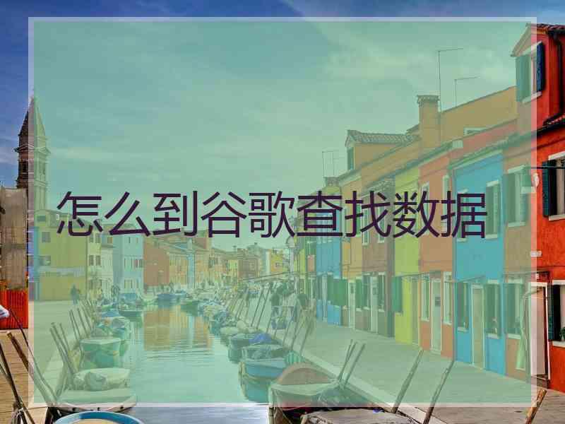 怎么到谷歌查找数据
