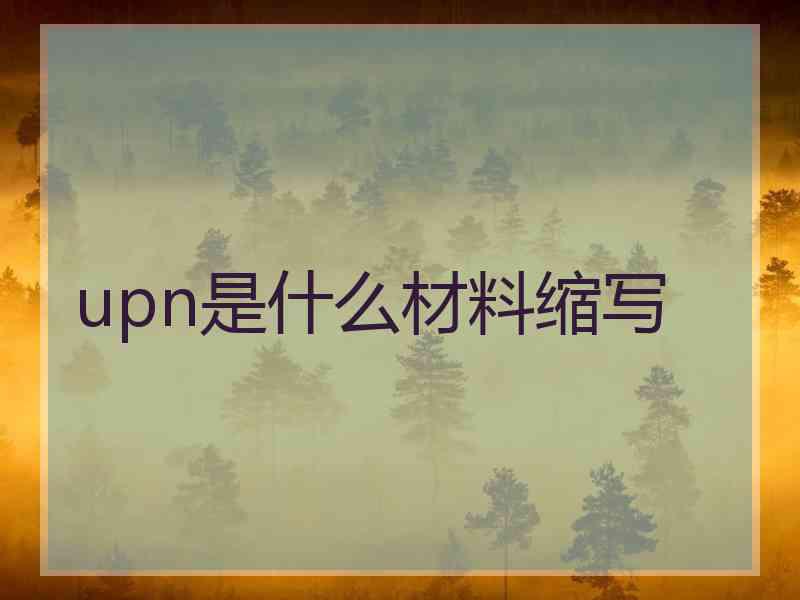 upn是什么材料缩写