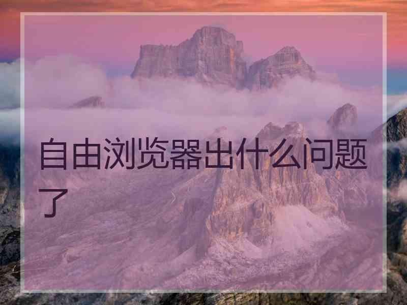 自由浏览器出什么问题了