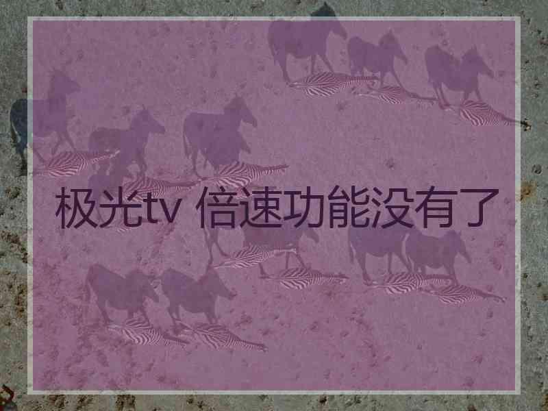 极光tv 倍速功能没有了