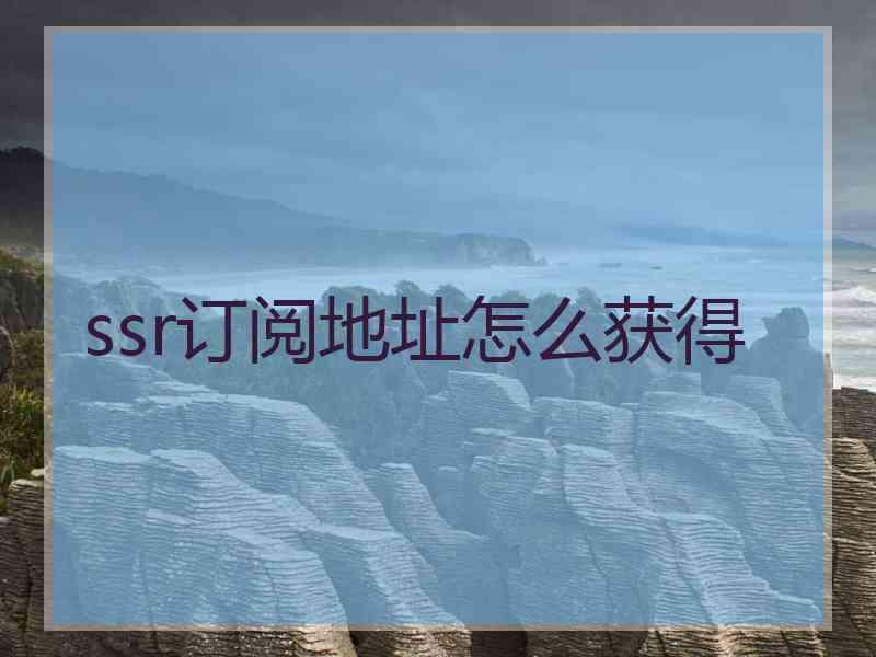 ssr订阅地址怎么获得