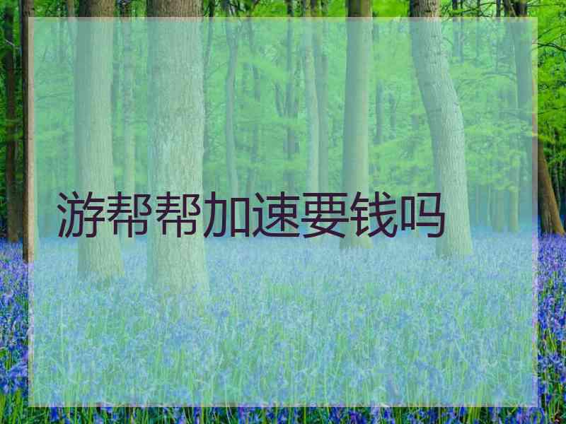 游帮帮加速要钱吗