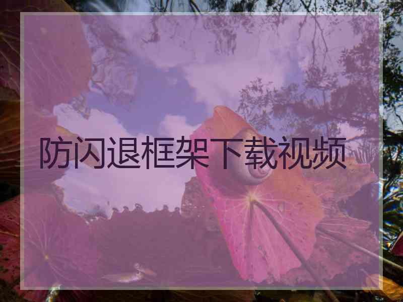 防闪退框架下载视频