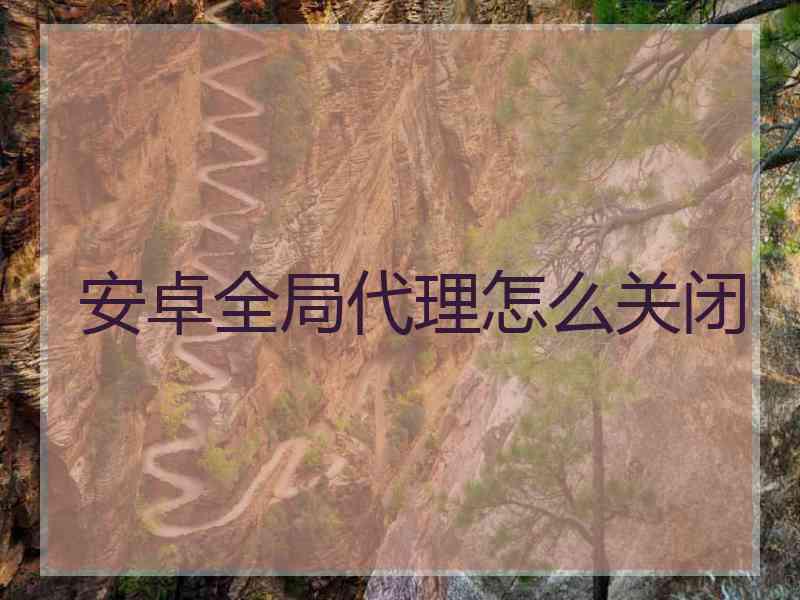 安卓全局代理怎么关闭
