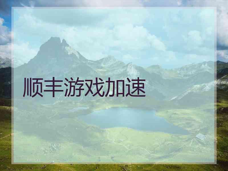 顺丰游戏加速