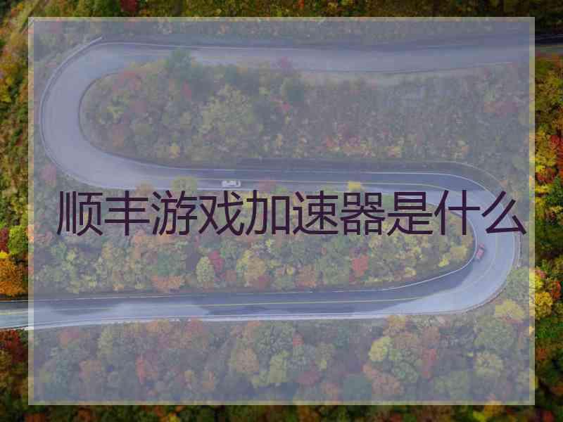 顺丰游戏加速器是什么
