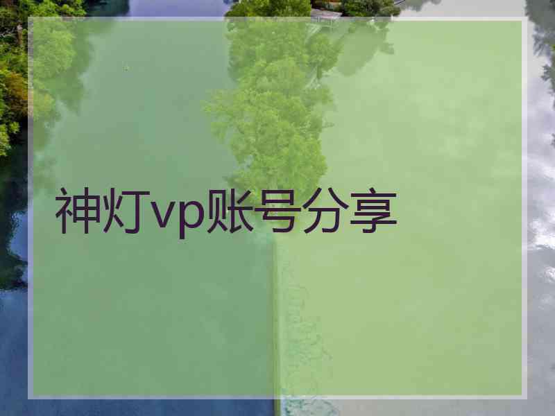 神灯vp账号分享