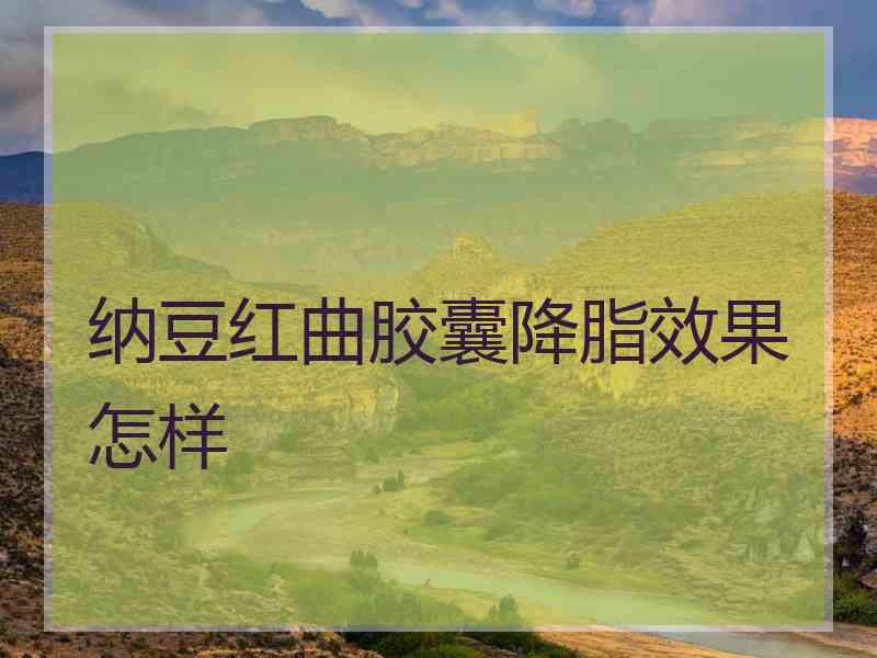 纳豆红曲胶囊降脂效果怎样