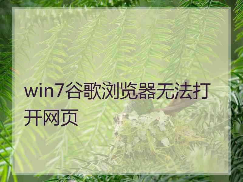 win7谷歌浏览器无法打开网页