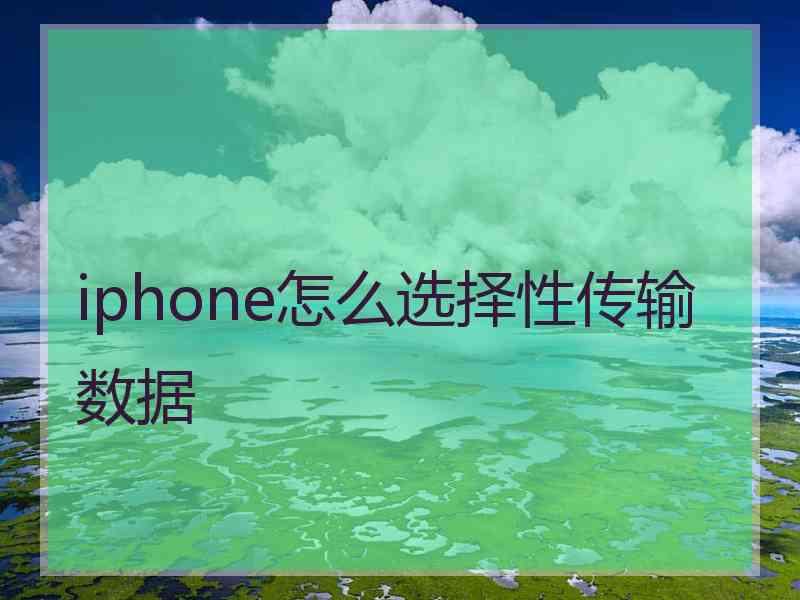 iphone怎么选择性传输数据
