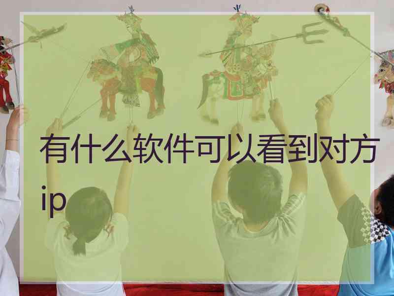 有什么软件可以看到对方ip