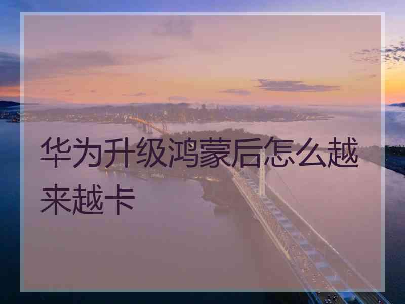 华为升级鸿蒙后怎么越来越卡