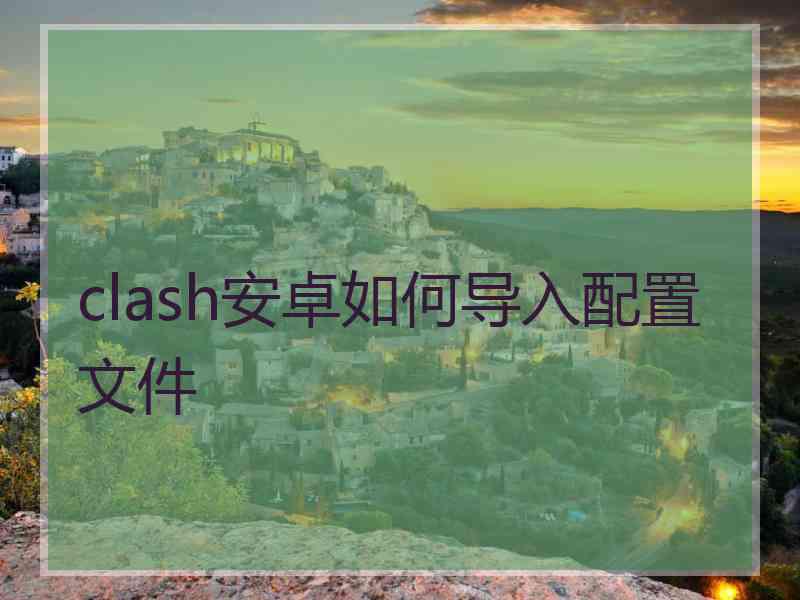 clash安卓如何导入配置文件