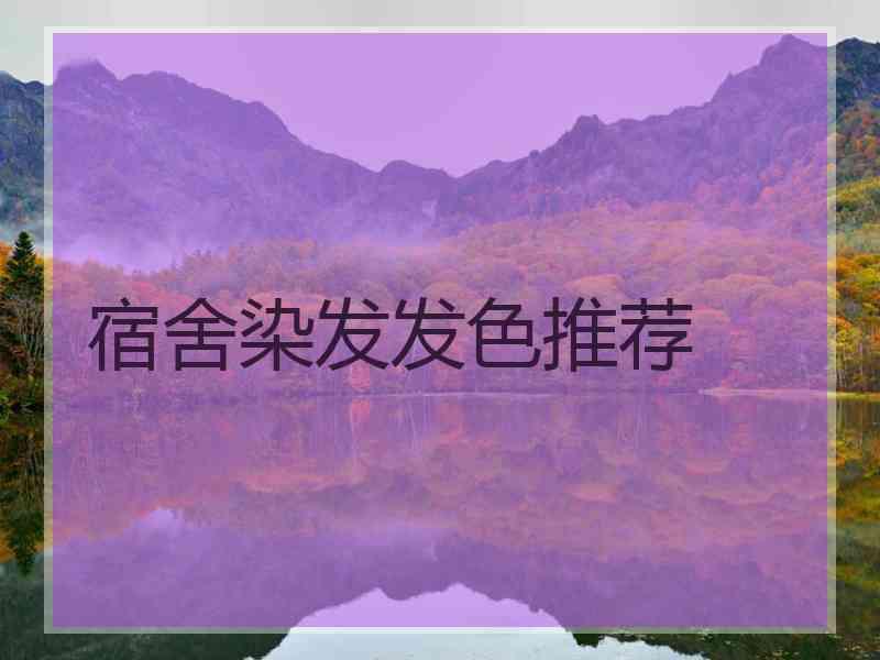宿舍染发发色推荐