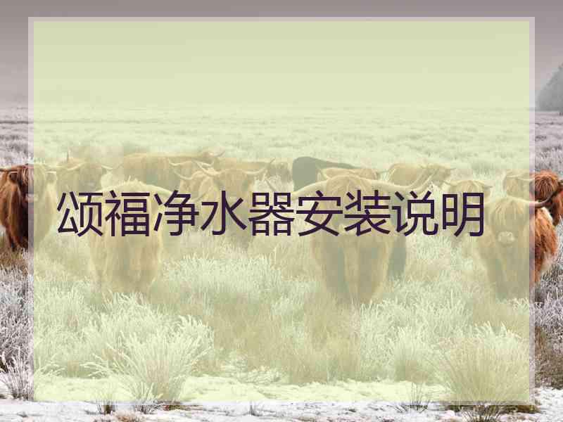 颂福净水器安装说明