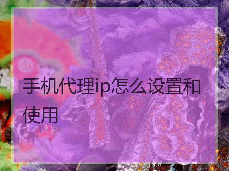 手机代理ip怎么设置和使用