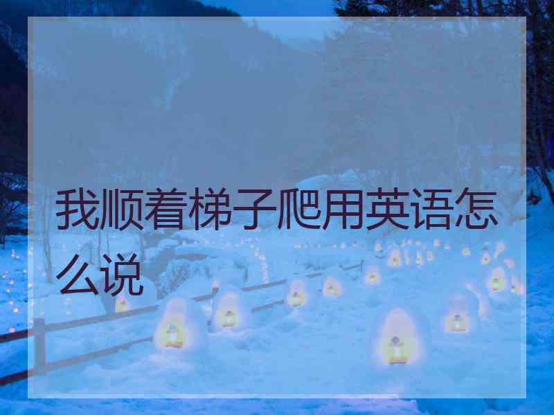 我顺着梯子爬用英语怎么说