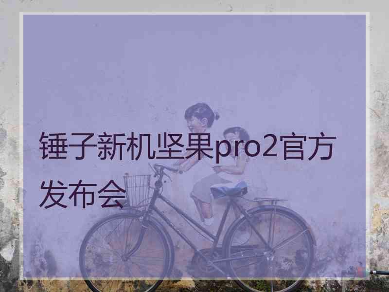 锤子新机坚果pro2官方发布会