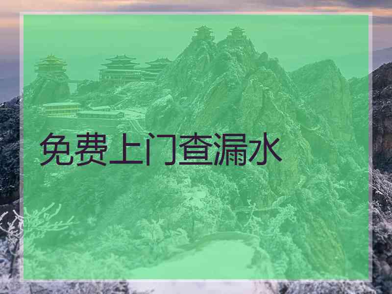 免费上门查漏水