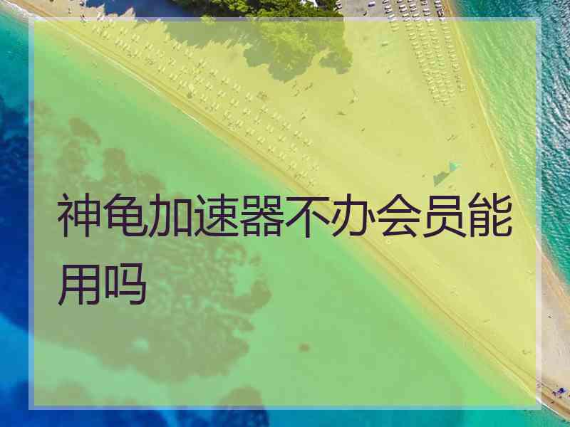 神龟加速器不办会员能用吗