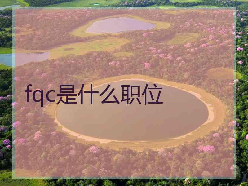 fqc是什么职位