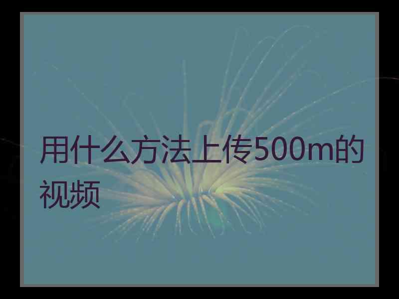 用什么方法上传500m的视频