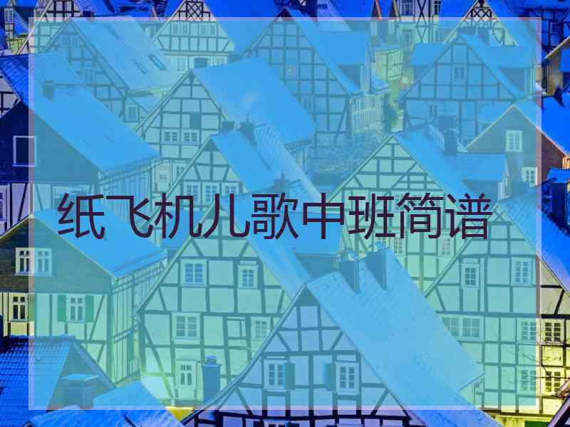 纸飞机儿歌中班简谱