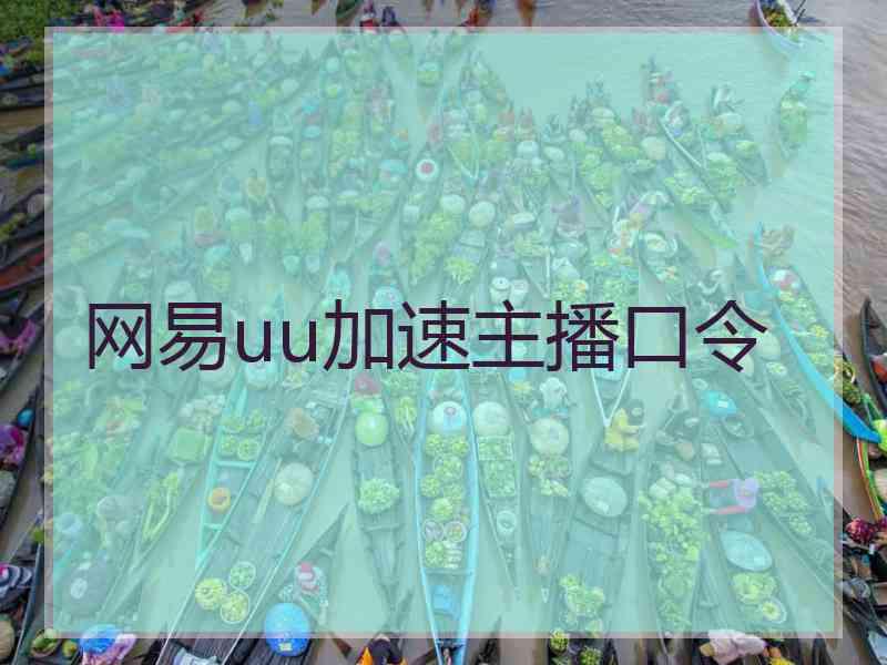 网易uu加速主播口令