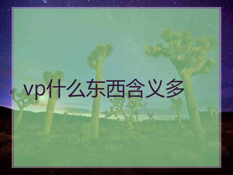 vp什么东西含义多