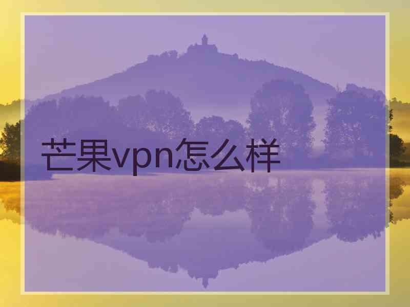 芒果vpn怎么样