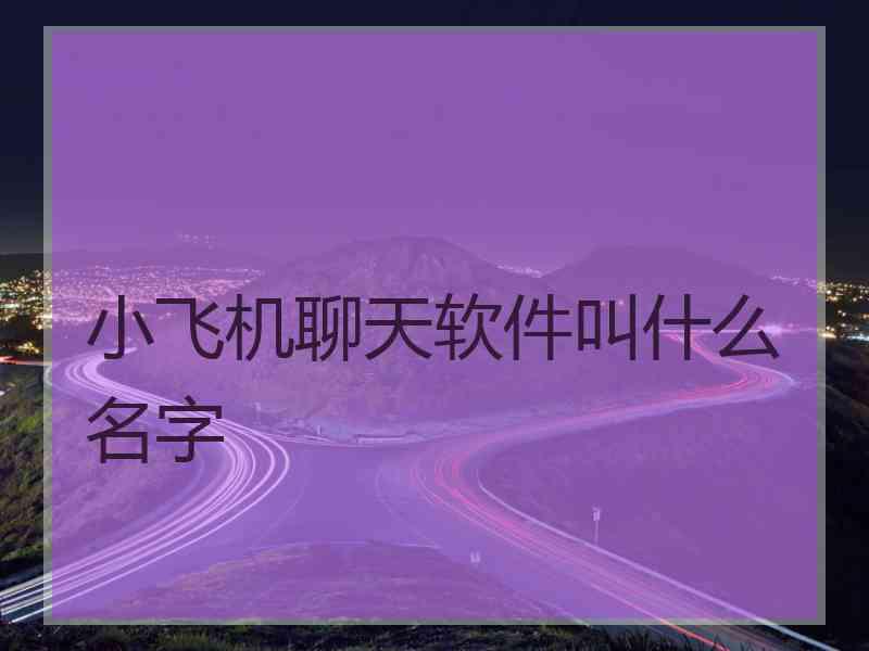 小飞机聊天软件叫什么名字