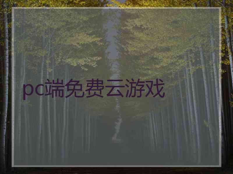 pc端免费云游戏