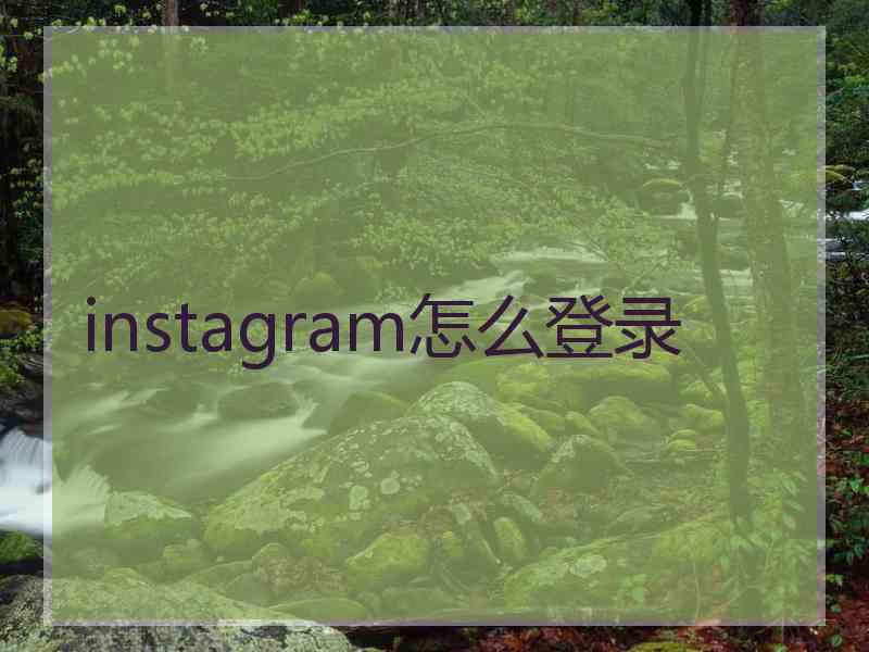 instagram怎么登录