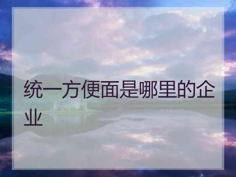 统一方便面是哪里的企业