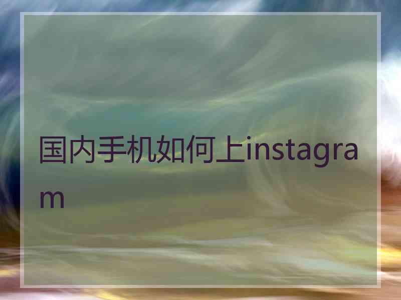 国内手机如何上instagram