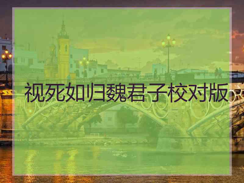 视死如归魏君子校对版