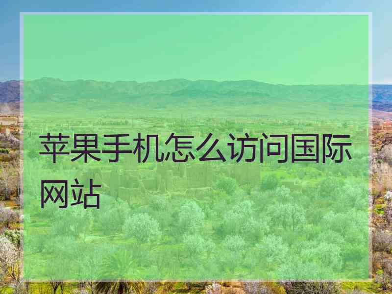 苹果手机怎么访问国际网站