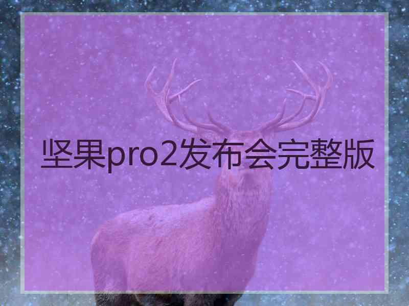 坚果pro2发布会完整版