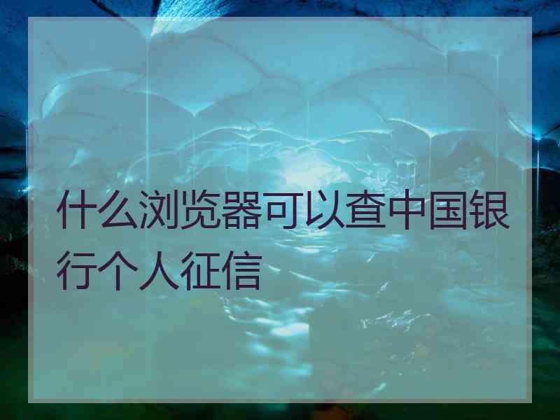 什么浏览器可以查中国银行个人征信