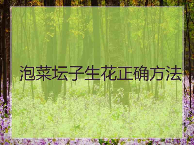 泡菜坛子生花正确方法