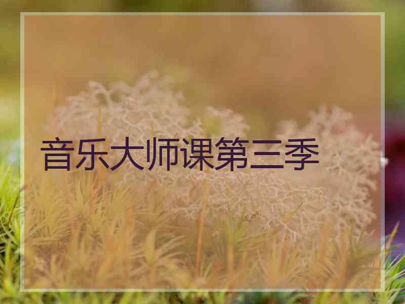 音乐大师课第三季