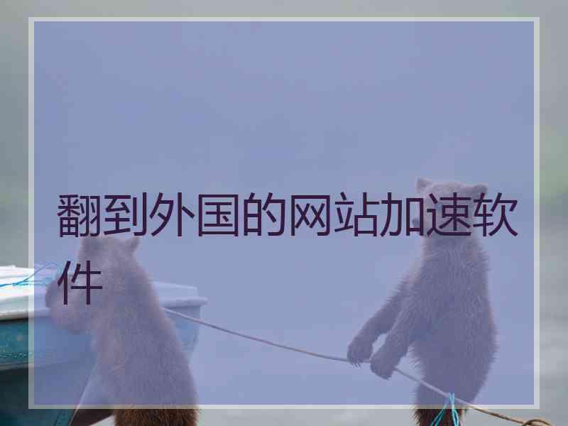 翻到外国的网站加速软件