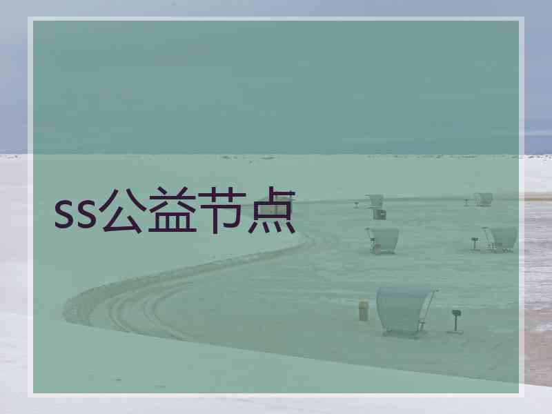 ss公益节点