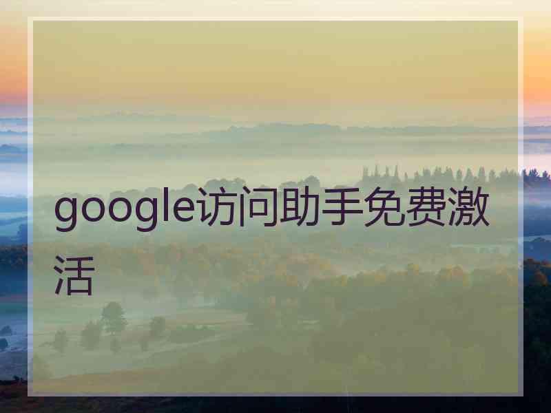 google访问助手免费激活