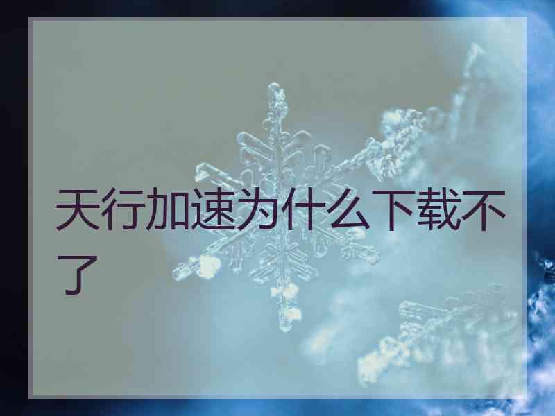 天行加速为什么下载不了