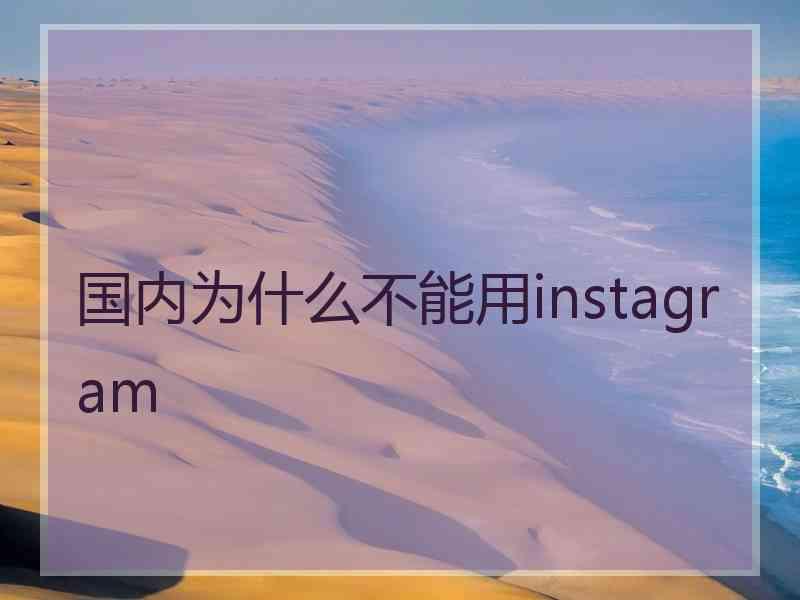国内为什么不能用instagram