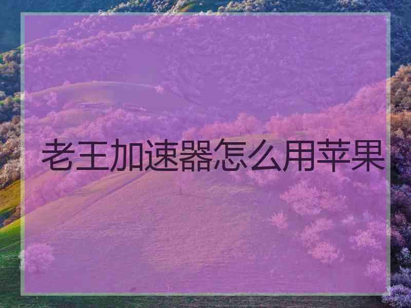 老王加速器怎么用苹果