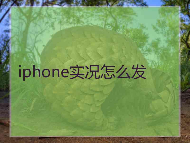 iphone实况怎么发